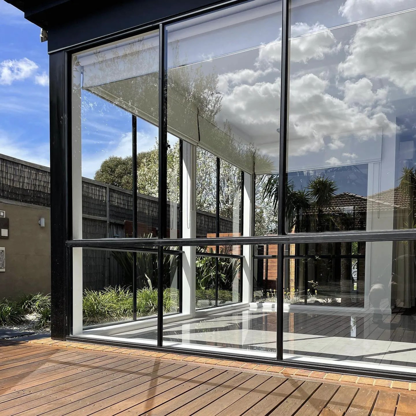 Freshly cleaned residential window glass in Perth